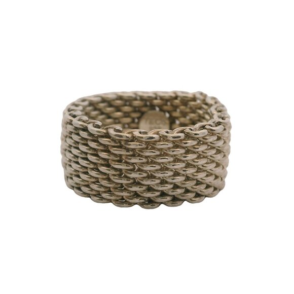 Tiffany & Co 925 Sterling Silver Somerset 10mm Wide Mesh Band Size 9 - Picture 2 of 4